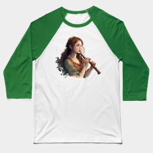 musical instrument | beautiful girl with flute Baseball T-Shirt